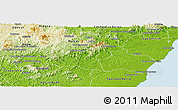 Physical Panoramic Map of Mimoso Do Sul