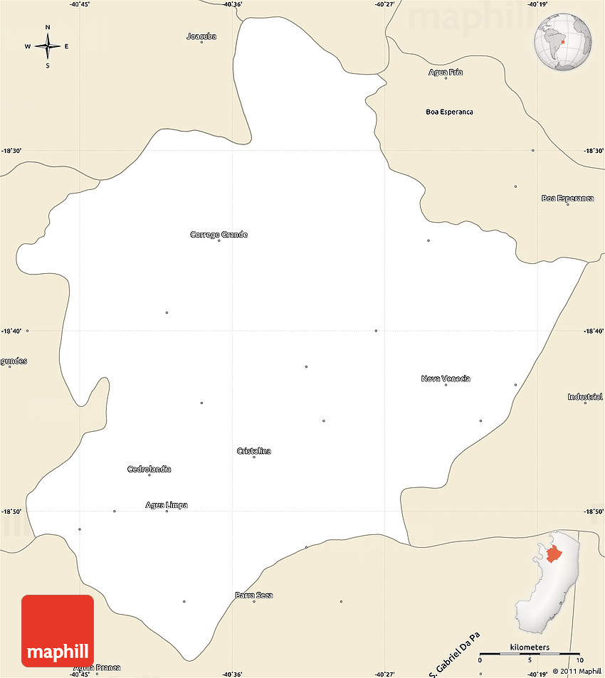 Classic Style Simple Map of Nova Venecia
