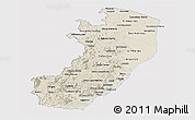 Shaded Relief Panoramic Map of Espiritu Santo, cropped outside