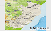 Shaded Relief Panoramic Map of Espiritu Santo, physical outside