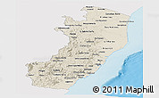 Shaded Relief Panoramic Map of Espiritu Santo, single color outside