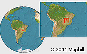 Satellite Location Map of Abadiania, within the entire country
