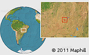 Satellite Location Map of Abadiania