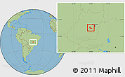 Savanna Style Location Map of Abadiania