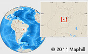 Shaded Relief Location Map of Abadiania