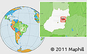 Political Location Map of Brasilia, highlighted parent region