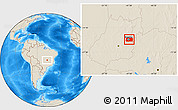 Shaded Relief Location Map of Brasilia