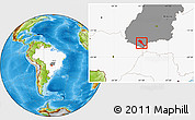 Physical Location Map of Cacu, highlighted country, highlighted parent region