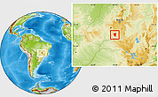 Physical Location Map of Caldas Novas