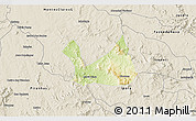 Physical 3D Map of Diorama, shaded relief outside