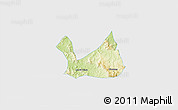 Physical 3D Map of Diorama, single color outside