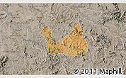 Satellite 3D Map of Diorama, semi-desaturated