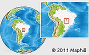 Physical Location Map of Diorama, highlighted country, within the entire country