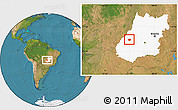 Satellite Location Map of Diorama, highlighted parent region