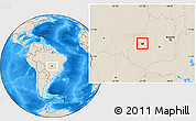 Shaded Relief Location Map of Diorama