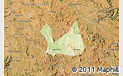 Physical Map of Diorama, satellite outside