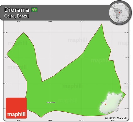 Political Simple Map of Diorama, cropped outside