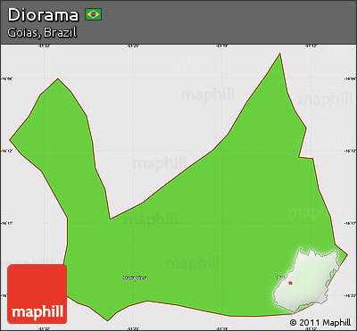 Political Simple Map of Diorama, cropped outside