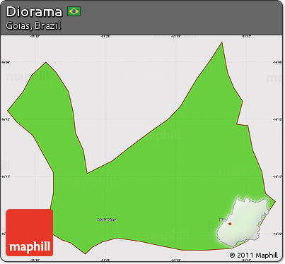 Political Simple Map of Diorama, cropped outside