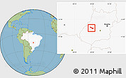 Savanna Style Location Map of Fazenda Nova, highlighted country