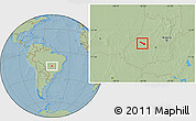 Savanna Style Location Map of Fazenda Nova, hill shading