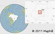 Savanna Style Location Map of Goiania, highlighted country, hill shading