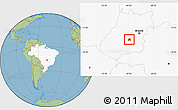 Savanna Style Location Map of Goiania, highlighted country