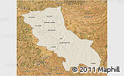 Shaded Relief 3D Map of Jatai, satellite outside