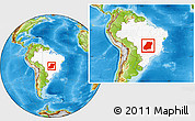 Physical Location Map of Goias, highlighted country, within the entire country