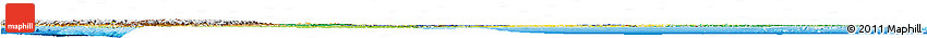 Flag Horizon Map of Brazil, physical outside, flag aligned to the middle