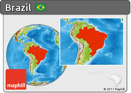 Physical Location Map of Brazil
