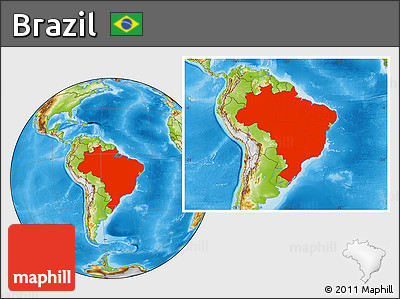 Physical Location Map of Brazil