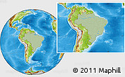 Savanna Style Location Map of Brazil, physical outside, hill shading
