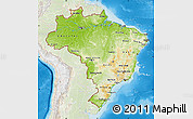 Physical Map of Brazil, lighten, land only