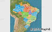 Political Map of Brazil, satellite outside