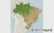 Satellite Map of Brazil, lighten