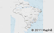 Silver Style Map of Brazil, single color outside