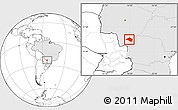 Blank Location Map of Navirai, highlighted country