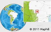 Physical Location Map of Navirai, highlighted country