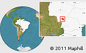 Satellite Location Map of Navirai, highlighted country