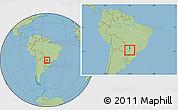 Savanna Style Location Map of Navirai, within the entire country