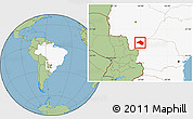 Savanna Style Location Map of Navirai, highlighted country