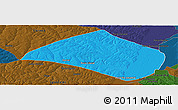 Political Panoramic Map of Navirai, darken