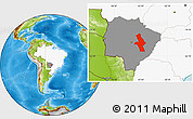 Physical Location Map of Ribas do R.PARdo, highlighted country, highlighted parent region