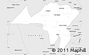 Silver Style Simple Map of Barra Dos Bugre