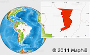 Physical Location Map of Chapada Dos G., highlighted country