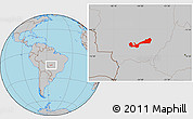 Gray Location Map of Cuiaba
