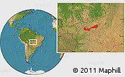 Satellite Location Map of Cuiaba