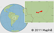 Savanna Style Location Map of Cuiaba