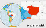 Political Location Map of Mato Grosso, highlighted country